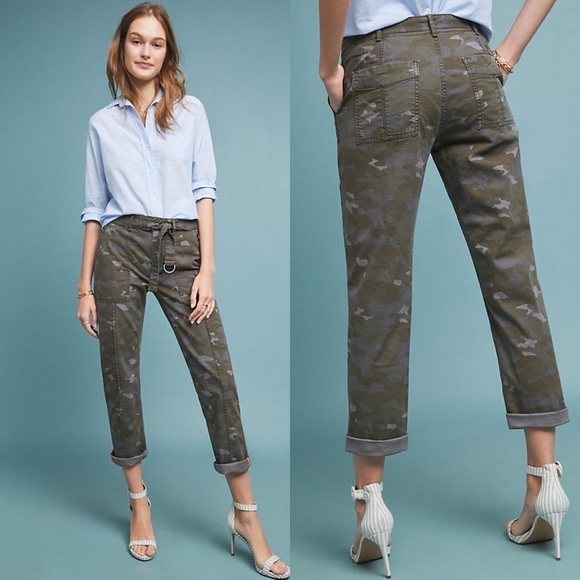 Anthropologie The Wanderer Utility Camouflage Pant New With Tags Size 26in Moss - Picture 2 of 14